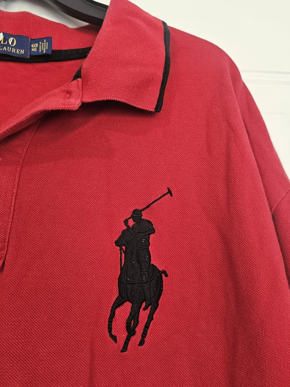Polo by Ralph Lauren Blackwatch Red Polo Shirt Size 4XB{Bx26}